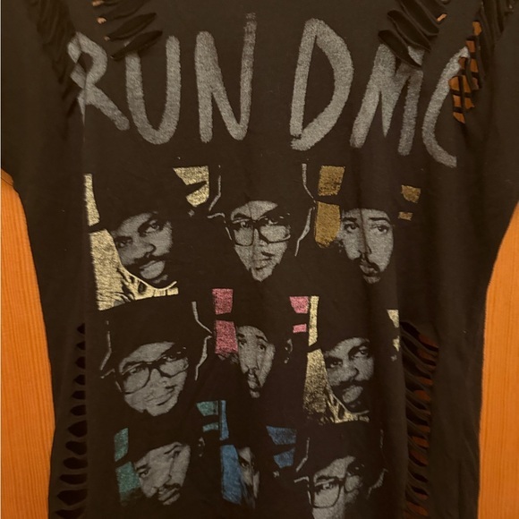 Live Nation Tops - Run DMC Live Nation Black Cut Out Graphic Tee LAST CHANCE!